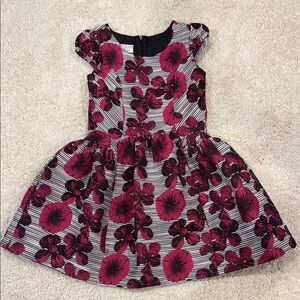 Iris & Ivy Floral Kids Dress in Pink, White, and Black size 8